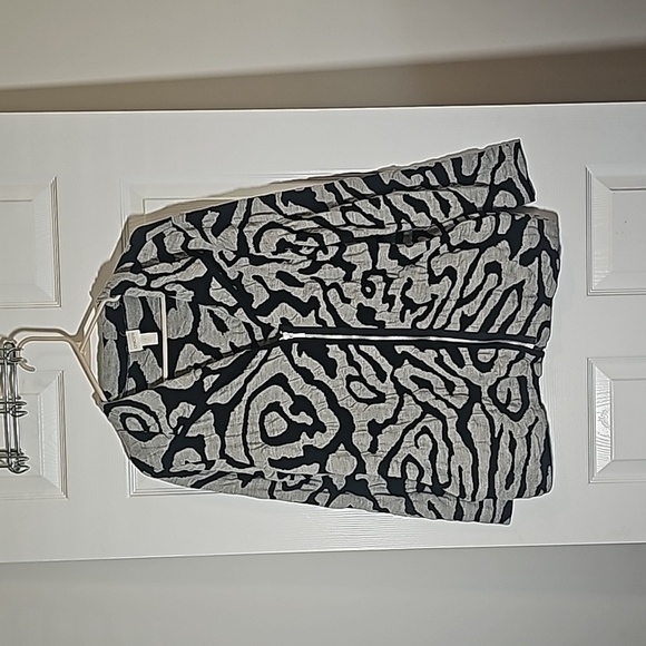 Chico's Asymmetric Zip Boiled Wool Knit Cardigan Sweater Jacket 1 US Size S - Picture 1 of 10